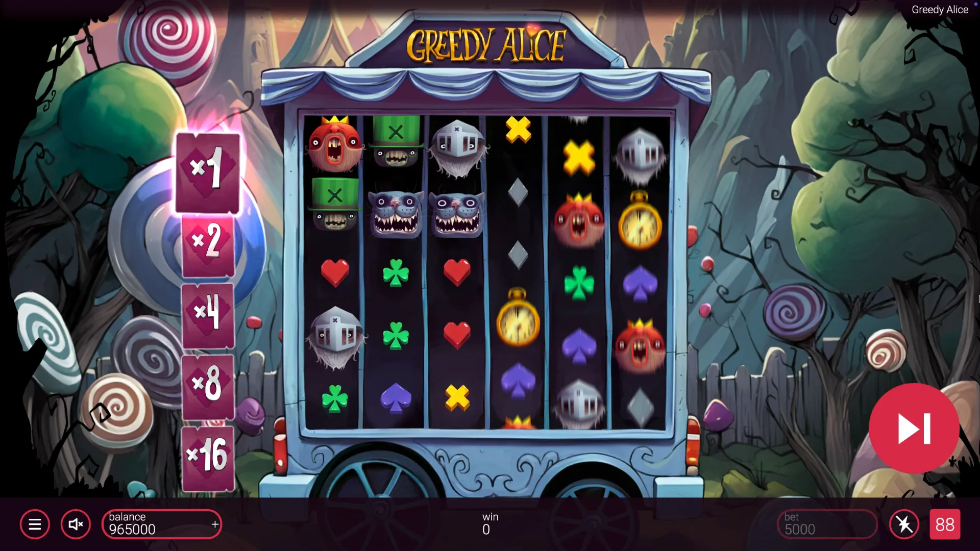Greedy Alice slot bets