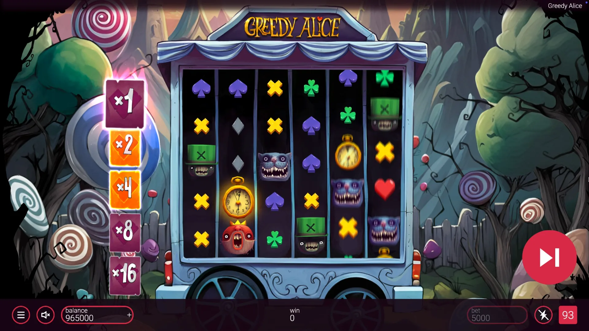 Play Greedy Alice bonuses