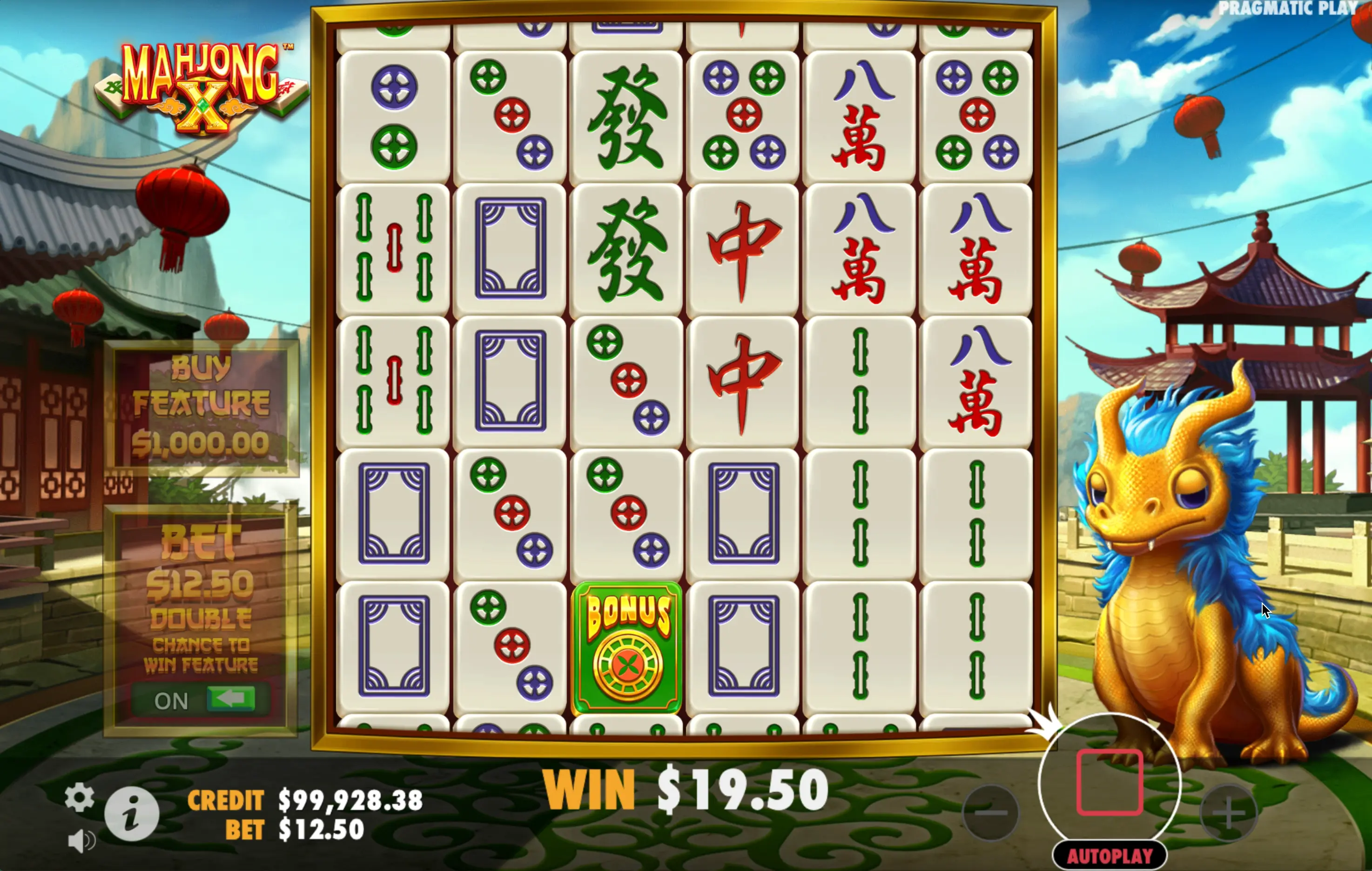 Mahjong X slot bets