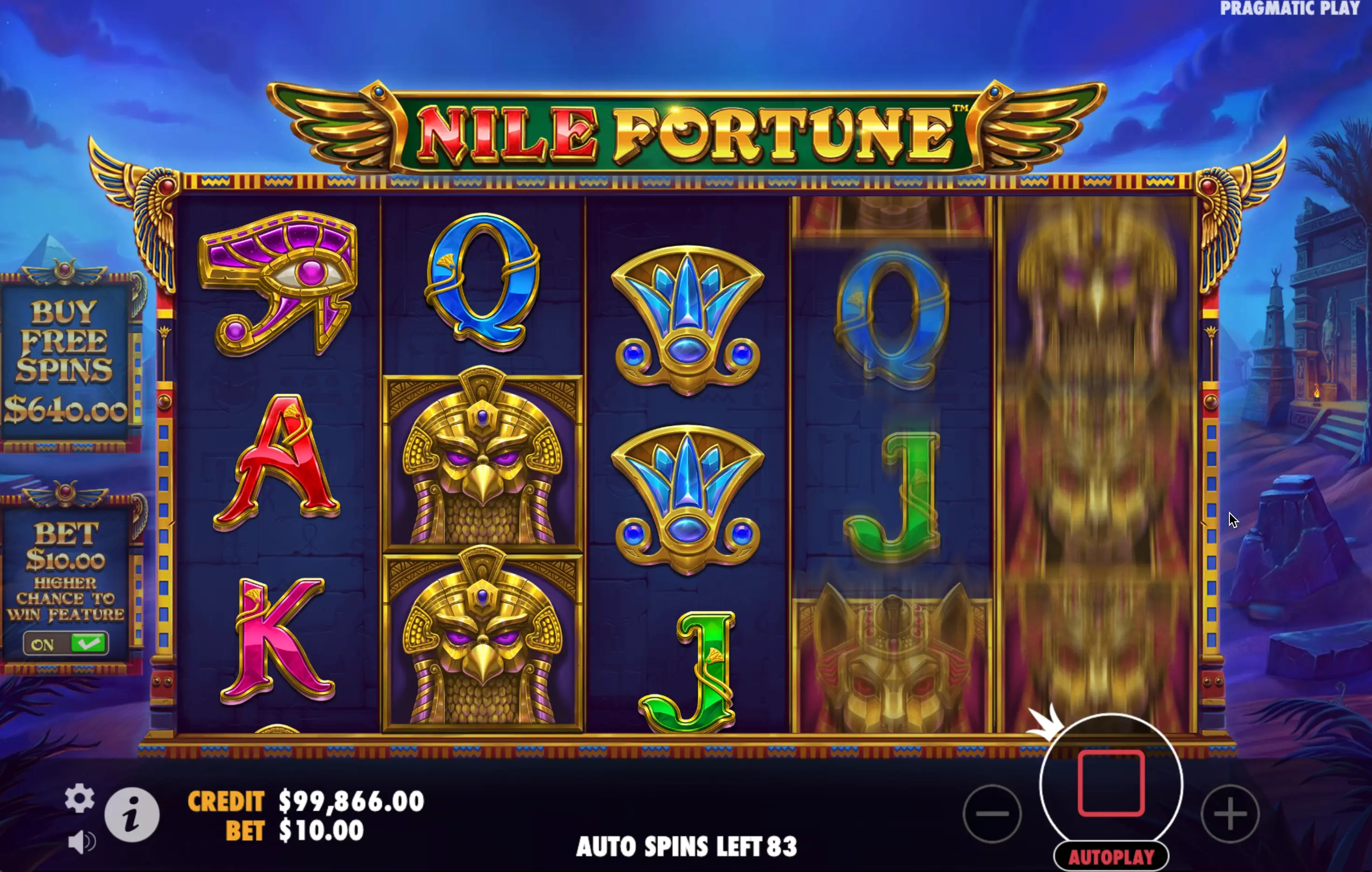 Nile Fortune slot bets