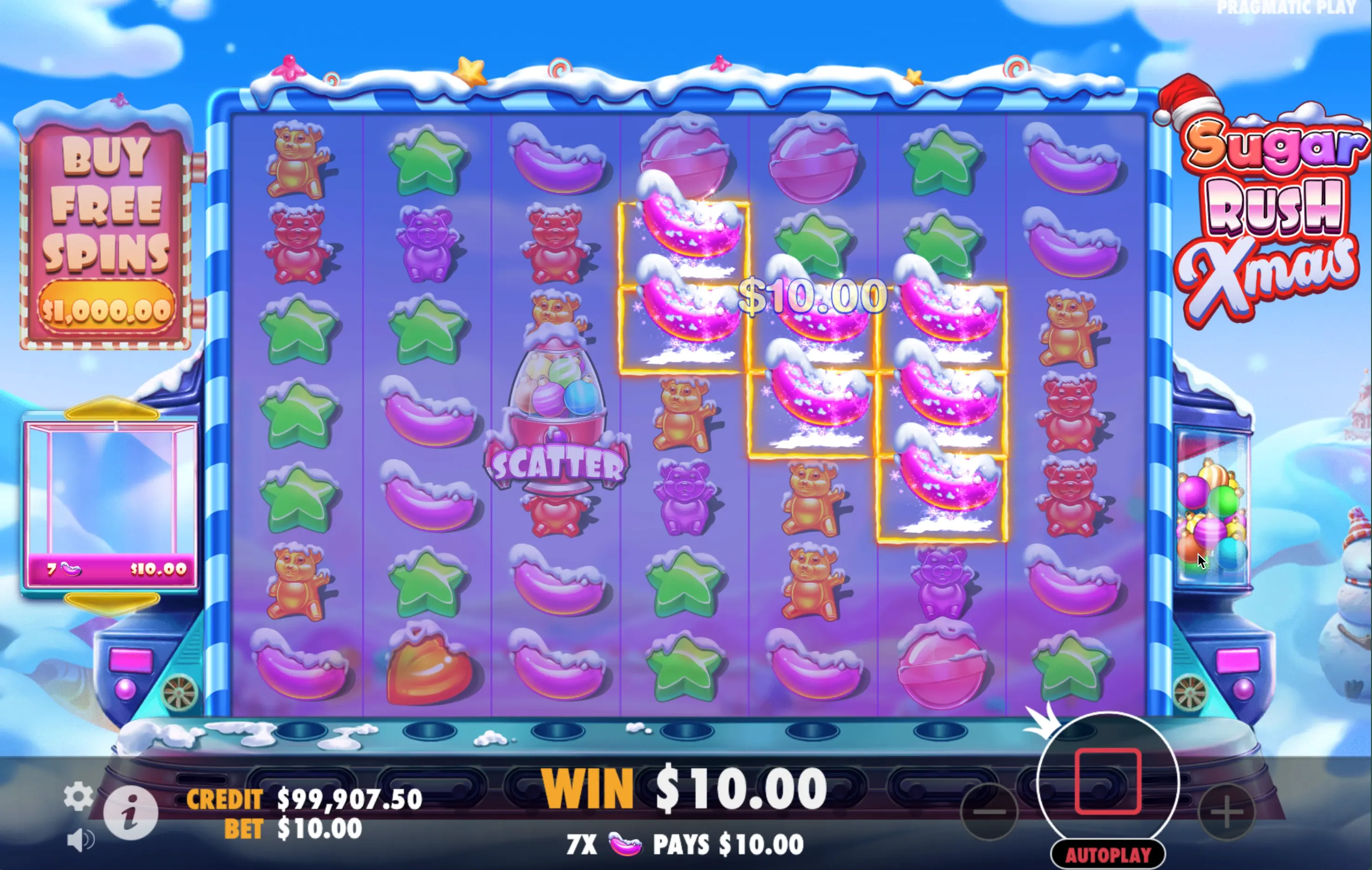 Sugar Rush Xmas slot bets