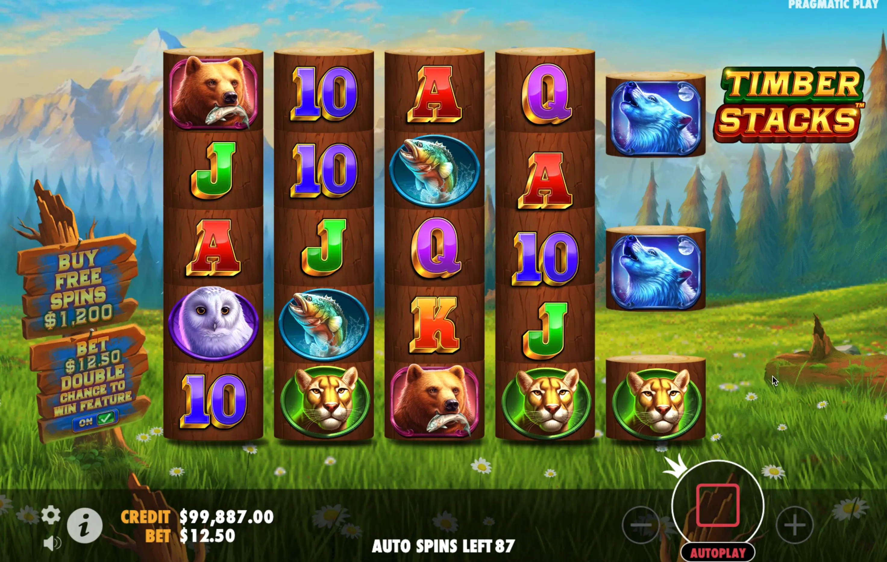 Timber Stacks slot bets